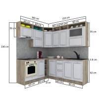 Bucatarie de Colt LEEA ART CORNER FRONT MDF ELBA 180-220 B ST. K002 / decor 102